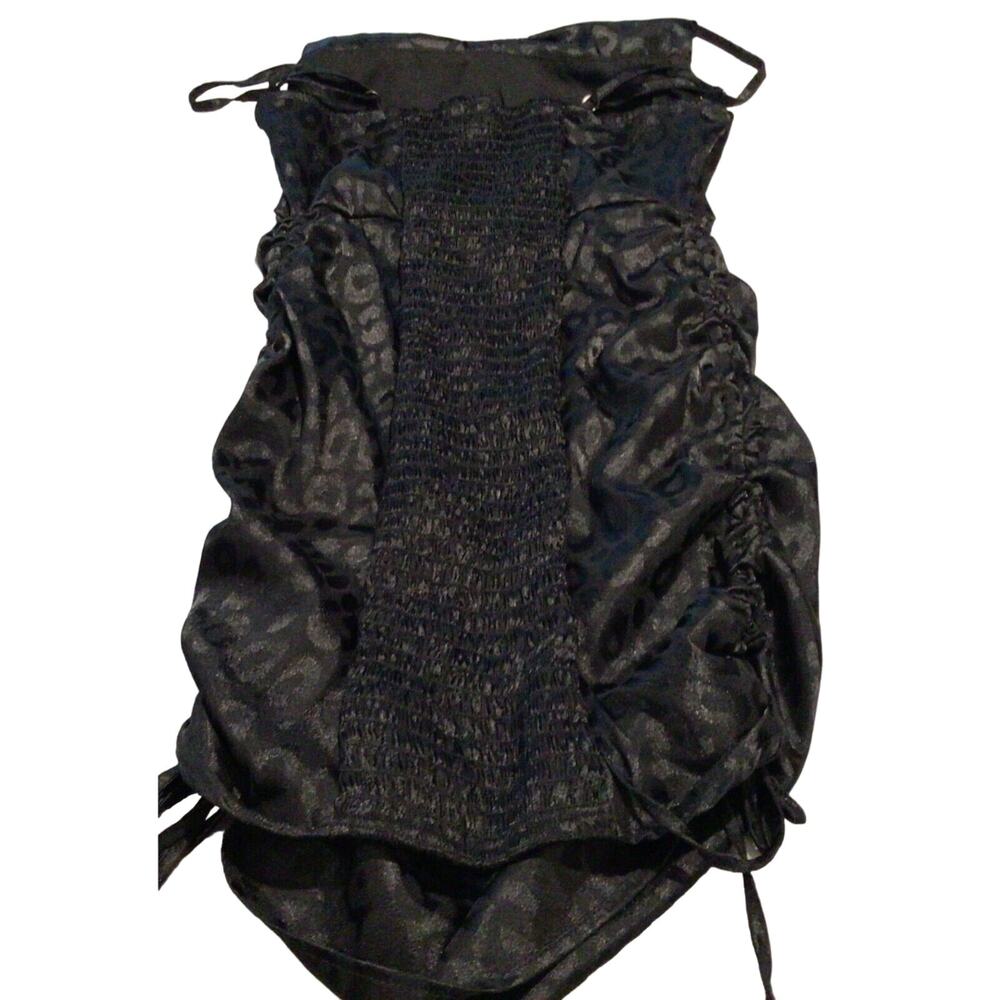 Wild Fable Black Ruched Bodycon Midi Slip Dress Women's Size Small Stretch